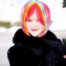 Colorful Short Straight Bob Wig for Women Synthetic Costume Wig