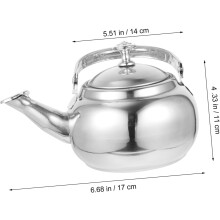 Roestvrijstalen waterkoker met ingebouwd zeefje, 14 cm handzame metalen theepot