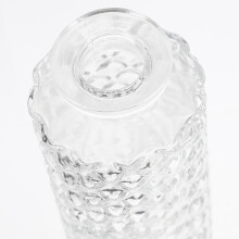 Vase für 150 ml im Retro-Stil mit geprägtem Knospenmotiv, stabilem Glas und schlichtem, künstlerischem Design