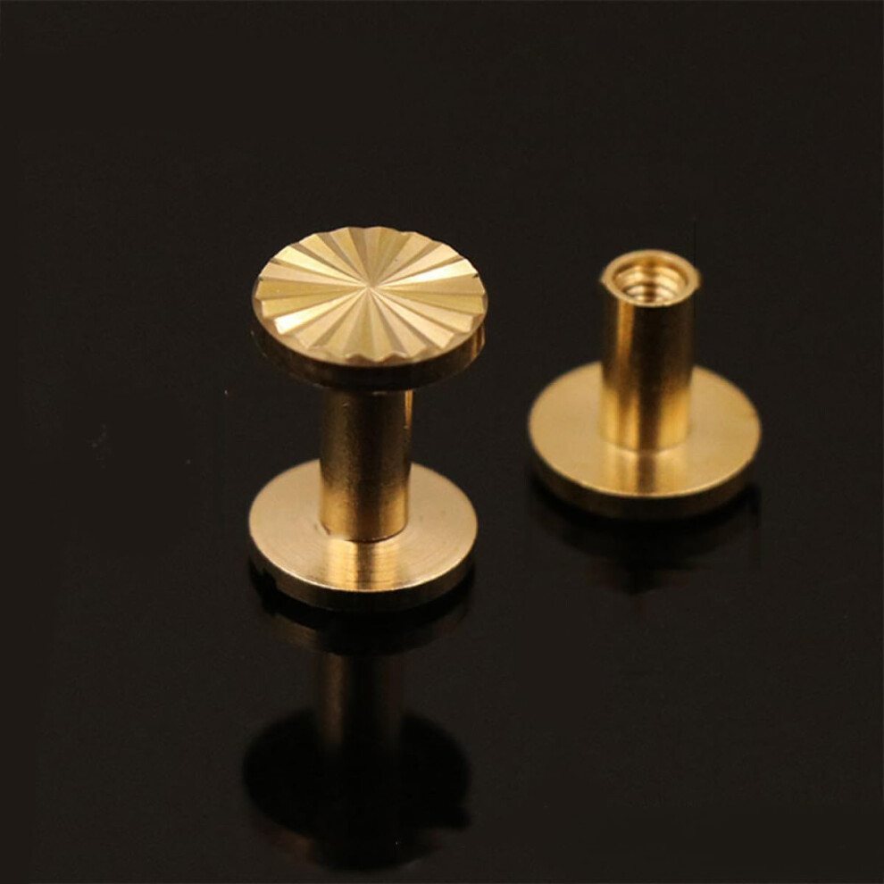 10Pcs Solid Brass Sunflower Screws 10X4x4mm Belt Harness Nail Rivets For Leather Craft Diy 8113854461223