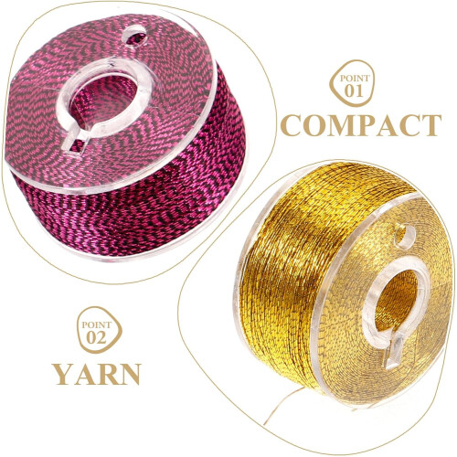 2 Boxes Metallic Embroidery Thread Set, Handmade Hand Sewing Thread for Knitting and Crafting 2