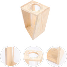 Hydroponik-Pflanzvase, Tischvase, Reagenzglasform, Holzgestell, Glasmaterial, Schreibtisch