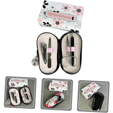 Set profesional de manichiură și pedichiură, papuci de flori, unghii, cutie de depozitare