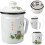 Emaille-Teebecher, Trinkbecher 700 ml, Retro-Kranichmuster, multifunktional 7