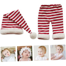 Ensemble short et bonnet de Noël à rayures, accessoire photo pour nouveau-né