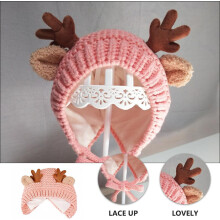 Wintermuts, gebreide muts, gehaakte muts voor jongens en meisjes, kerstoutfit, roze