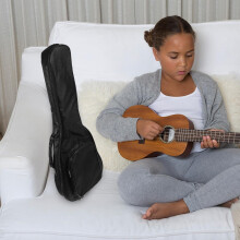 Prenosné čierne puzdro na ukulele s výplňou z huby a oxfordskou látkou