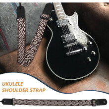 Verstelbare ukeleleband met uniek etnisch geborduurd ontwerp, comfortabel materiaal van PU en katoen.