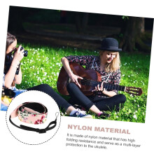 Sangle de ukulélé en nylon réglable avec crochet pour adultes, style hawaïen, pour réduire la tension sur les épaules.