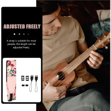 Nastavitelný nylonový popruh na ukulele s háčkem pro dospělé v havajském stylu, který snižuje namáhání ramen.