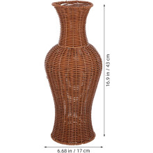 Dekorative Blumenvase aus Rattanimitat – schlichtes und elegantes Design, robust und abwischbar