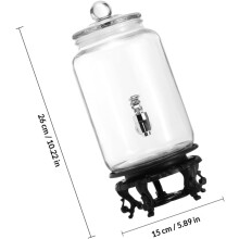 Bidon de vin/jus en verre avec robinet, style élégant et contemporain, en verre noir et ABS facile à utiliser.