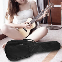 Bolsa de almacenamiento portátil negra para ukelele con acolchado de esponja y material de tela Oxford.