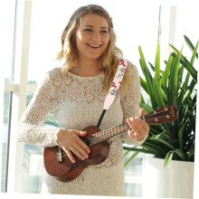 Curea reglabilă din nailon pentru ukulele cu cârlig pentru adulți, curea de umăr în stil hawaian, pentru a reduce stresul pe umăr, potrivită