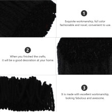 Black Acrylic Latch Hook Rug Yarn 10 Rolls, Lightweight Wool Yarn
