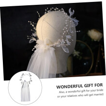 Brudblomma Kronslöja Vit 60-80cm Dekorativ Brudklänningsslöja Elegant Brudhuvudbonad Bröllopstillbehör för Brud