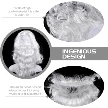 Santa Claus Beard Christmas Santa Cosplay Beard Wig Party Dress up Props for Christmas Decor White