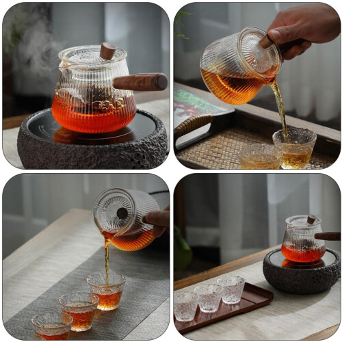 Glass Teapot with Polished Surface and Wide Uses, Simple Classical Design 2