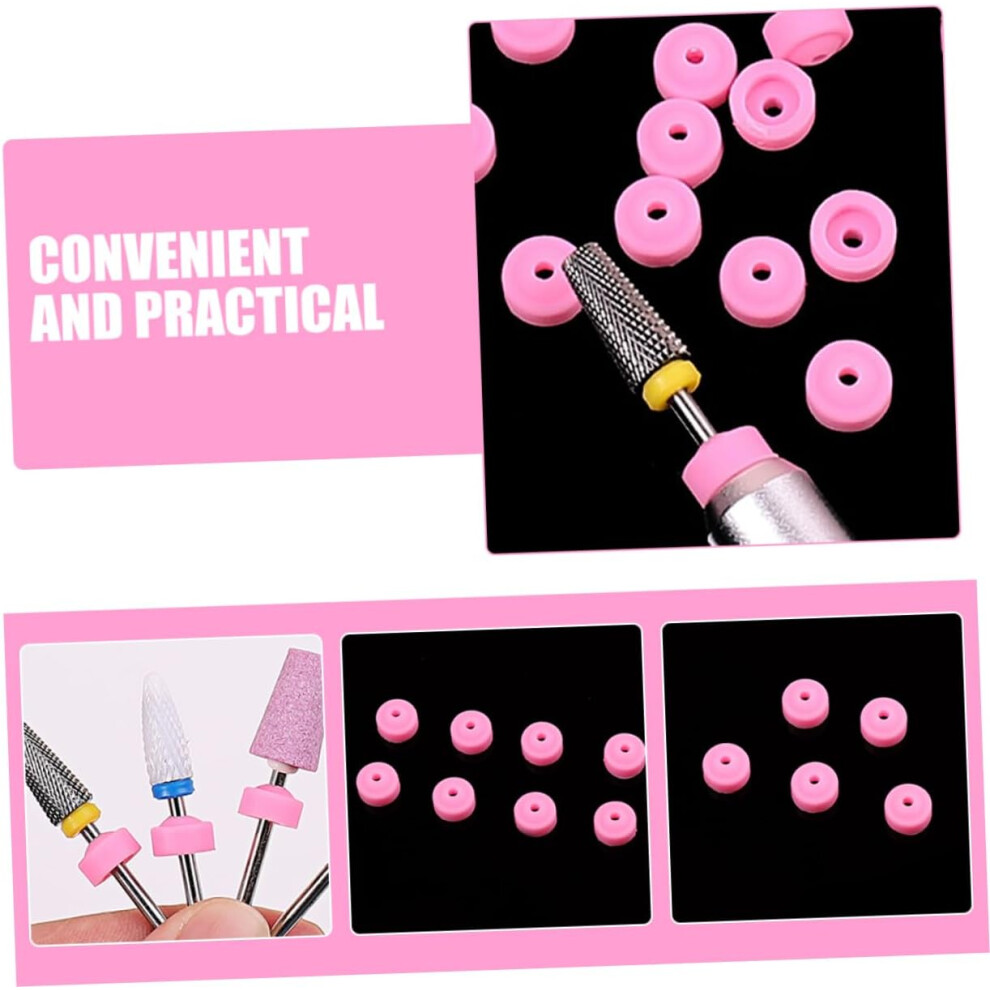 Hkhbjs 15Pcs Dustproof Dust Jacket For Nail Drill Bits Covers Silicone Collector Nail Tech Supplies Protect
