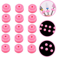 15 fundas antipolvo para brocas de taladro de uñas, cubiertas de silicona para colector, suministros para técnicos de uñas.