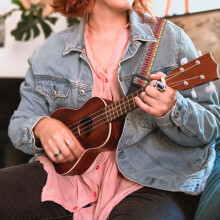 Curea de umăr reglabilă pentru ukulele, din bumbac, din piele, prietenoasă cu pielea, ușor de curățat, accesoriu pentru instrumente de festival