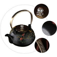 Bouilloire rétro en fonte avec infuseur pour thé en vrac, poignée ergonomique