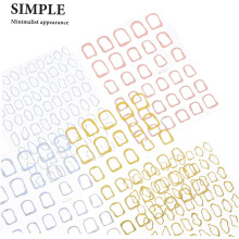 10 fogli di adesivi metallici per unghie con cornici geometriche, autoadesivi, per nail art fai da te e decorazione per ragazze.