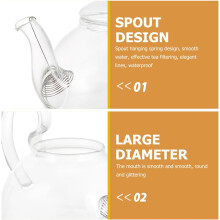 Bouilloire de 400 ml en verre résistant à la chaleur avec couvercle et filtre à thé. Lignes élégantes.