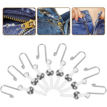 15 clips de verrouillage argentés pour fermetures éclair de jeans, antidérapants, installation facile et stabilisateurs