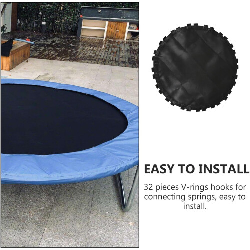 Trampoline Jumping Mat Replacement with Hooks, Black Mesh Fabric, 38 Inch Diameter 1