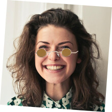 Mini lunettes de soleil rondes, lunettes de soleil circulaires pour soirées, style hip-hop rétro vintage