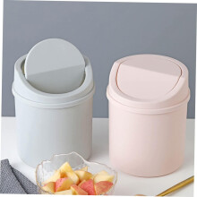Mini papelera con tapa abatible, ideal para escritorio, tocador o mesita de noche.