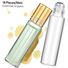 15pcs garrafas de bola de rolo recarregáveis vazias garrafas de rolo de vidro multifuncionais para óleo essencial para perfume de bricolagem