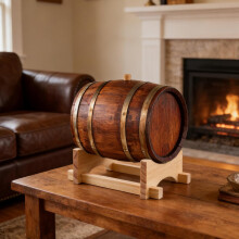 Soporte para dispensador de bebidas y botellero de 3 litros, de madera con estilo vintage, fácil montaje y que evita que se vuelque.