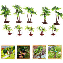 Set di 10 modellini di palme in miniatura, piante artificiali per la decorazione di paesaggi.