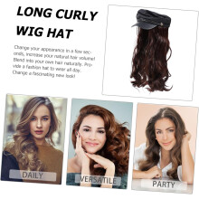 Perucă pentru femei, pălărie, perucă lungă și creță, extensie de păr gri pentru ținute casual de zi cu zi