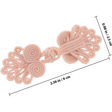 10 bottoni in tessuto stile cinese vintage, bottoni in tessuto rosa a forma di loto, 6,5 2,2 cm, tessuti a mano