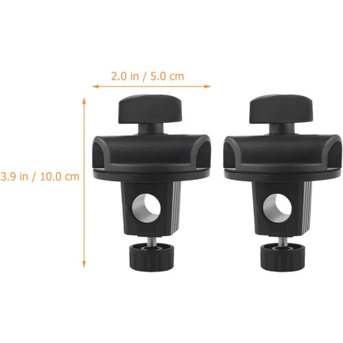 2pcs Fivelas ajustáveis Clips do braço do microfone Material de ferro ABS leve Instalação fácil Adequado 1