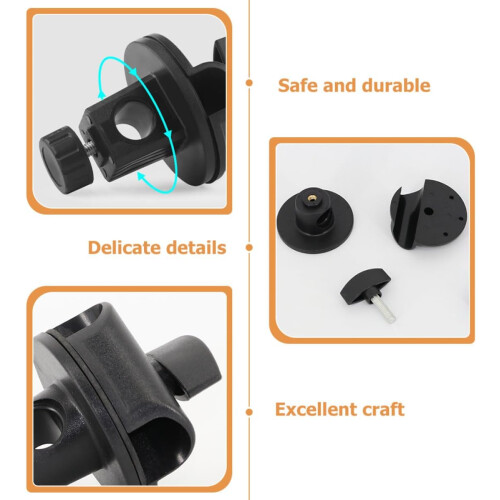 2pcs Fivelas ajustáveis Clips do braço do microfone Material de ferro ABS leve Instalação fácil Adequado 2