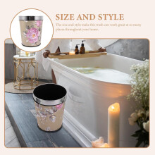 Cubo de basura decorativo con diseño de estampado único, 6 litros, estilo retro, reutilizable.