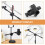 2pcs Fivelas ajustáveis Clips do braço do microfone Material de ferro ABS leve Instalação fácil Adequado 4