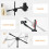2pcs Fivelas ajustáveis Clips do braço do microfone Material de ferro ABS leve Instalação fácil Adequado 7