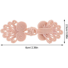 10Pcs Chinese Style Vintage Cloth Buttons Pink Lotus Fabric Buttons 6.52.2Cm Handwoven