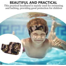 Waterproof Swimming Ear Band for Boys and Medium Camouflage Bathing Ear Head Cover Sports Headband