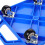 Zitstep met handvatten, blauw plastic, vierwielige sportstep 1