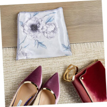 Elegante zijden vierkante sjaal voor dames, neksjaal met bloemenpatroon, ademende hoofdsjaal, multifunctioneel accessoire.