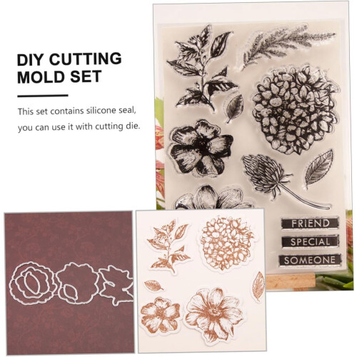 DIY silikonforsegling blomsterstansesett stempler, silikon skjæreformsett 1