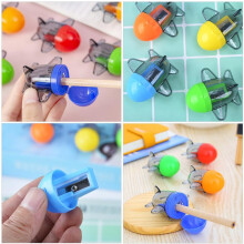 15Pcs Airplane Shaped Manual Pencil Sharpener Set Plastic Single Hole Sharpeners