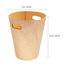 Papelera de escritorio de gran capacidad, de madera, estilo japonés, diseño minimalista, práctica y extraíble.