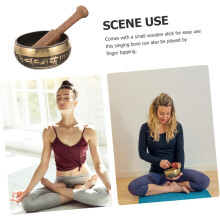 Sutra Skål för Meditation Yoga Lätt Sjungande Skål Träklubba Buddhism Dekorativ
